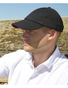 R-RC24P-Casquette en coton brossé robuste de profil bas avec visière en sandwich 2